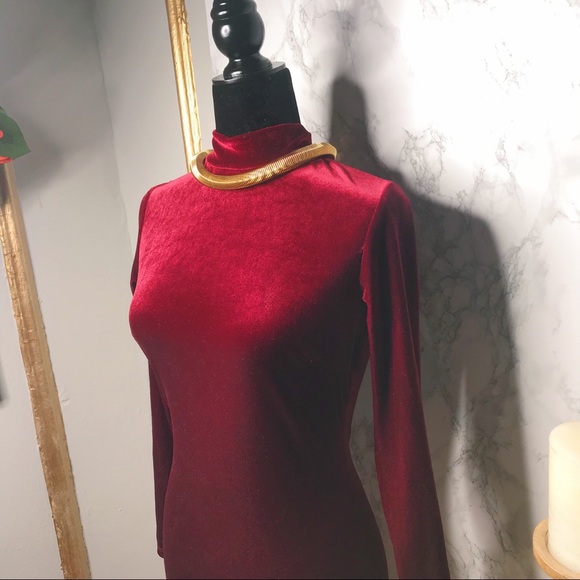 Fashion Nova Velvet Midi Dress - Picture 3 of 7